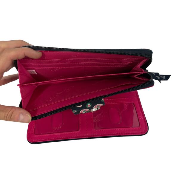 Vera Bradley Petal Dots Bag & Wallet Set – Retired – Fuchsia Interior - Picture 12 of 14